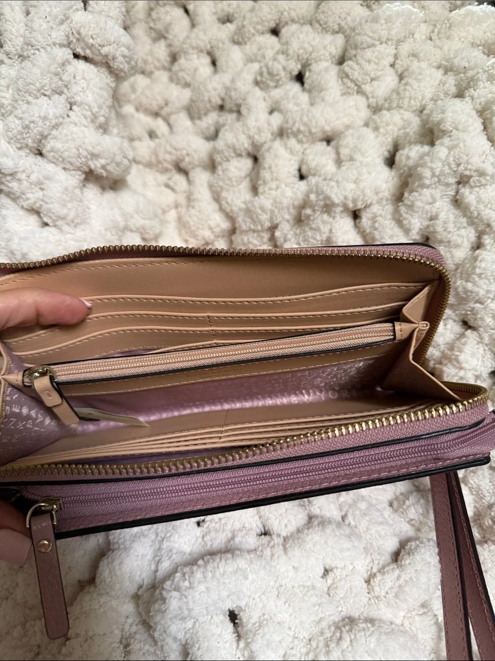 kate spade Dusty Pink Leather Wristlet Clutch